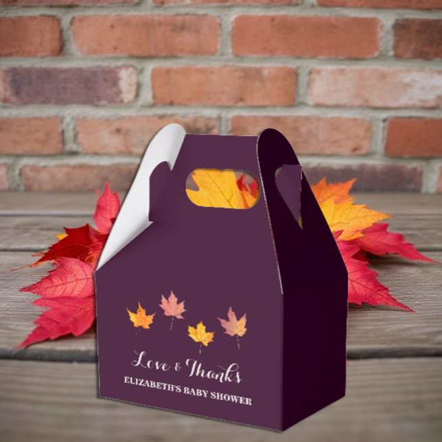 Maple Leaves Fall Baby Shower Favor Boxes (Creator Uploaded)