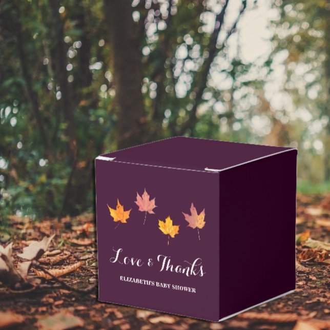 Maple Leaves Fall Baby Shower Favor Boxes (Creator Uploaded)