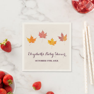 Maple Leaves Fall Baby Shower Napkins