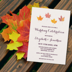 Maple Leaves Fall Wedding Invitation