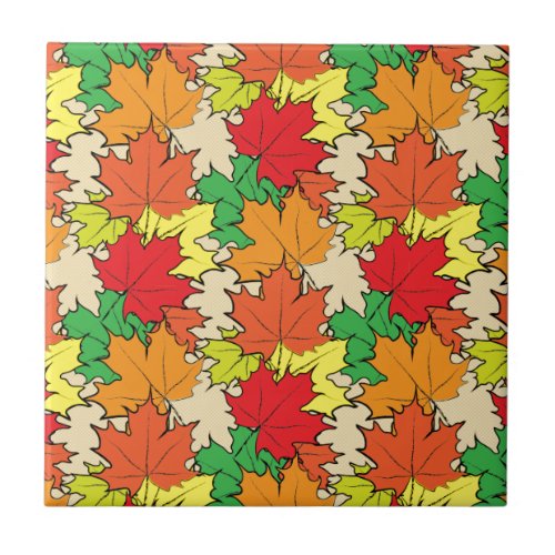 Maple leaves I Ceramic Tile