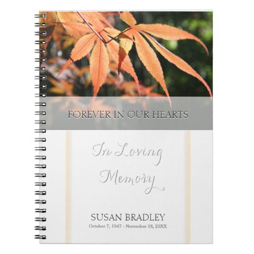 Maple Leaves in Autumn Memorial S Guest Book