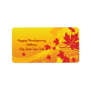 Maple leaves in fall colors custom address label