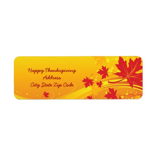 Maple leaves in fall colors custom address label