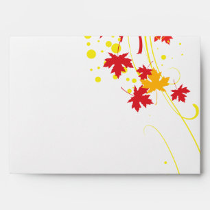 Maple leaves in fall colors custom envelope