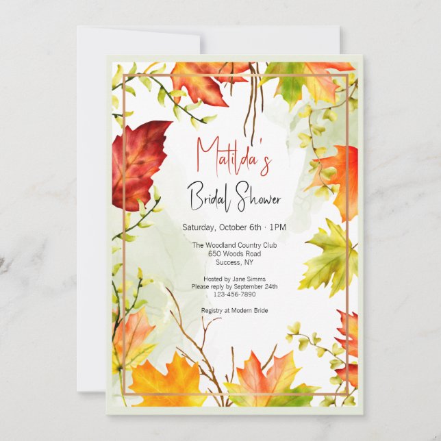 Maple Leaves Invitation (Front)