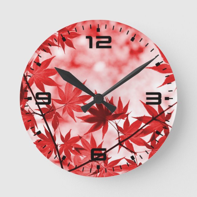 Maple Leaves Landscape Design-21355 Round Clock (Front)