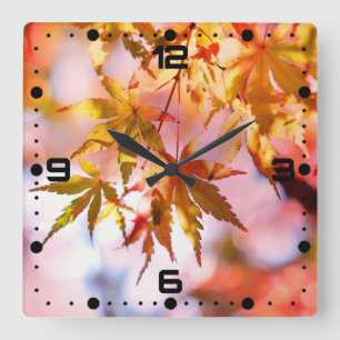 Maple Leaves Landscape Design-21355 Square Wall Clock