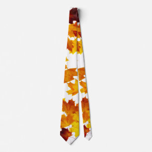 Maple leaves neck tie