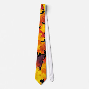 Maple leaves neck tie