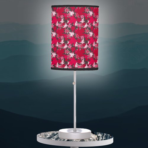 Maple Leaves on a Charcoal Background Table Lamp