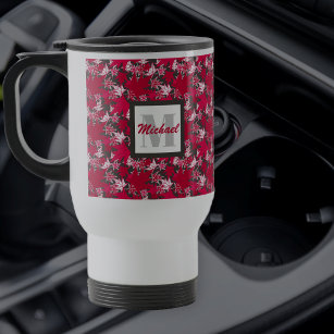 Maple Leaves on a Charcoal Background Travel Mug