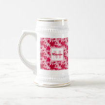 Maple Leaves on a Pink Background
