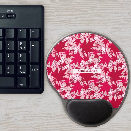 Maple Leaves on a Pink Background Gel Mouse Pad