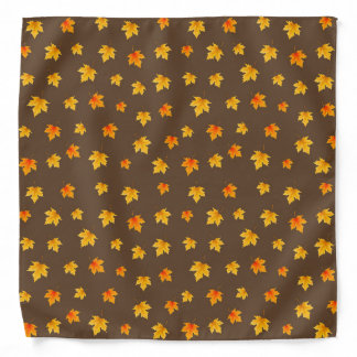 Maple leaves on Brown Background Bandana