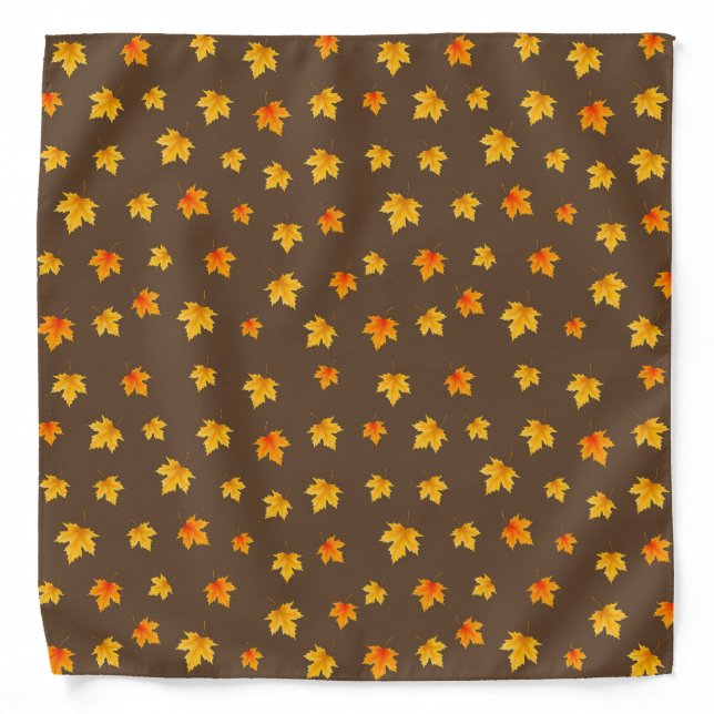Maple leaves on Brown Background Bandana (Front)
