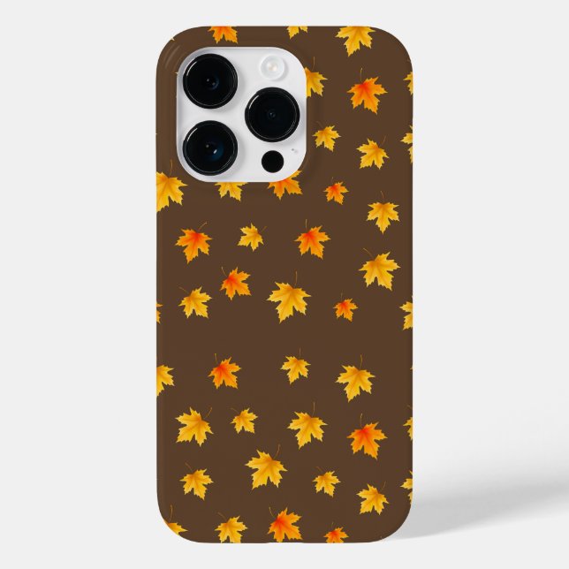 Maple leaves on Brown Background Case-Mate iPhone Case (Back)