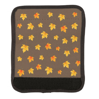 Maple leaves on Brown Background Luggage Handle Wrap