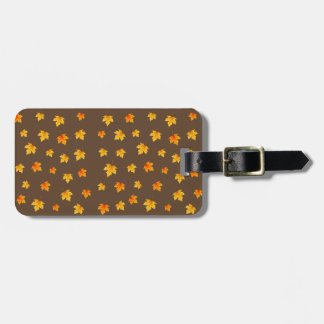 Maple leaves on Brown Background Luggage Tag