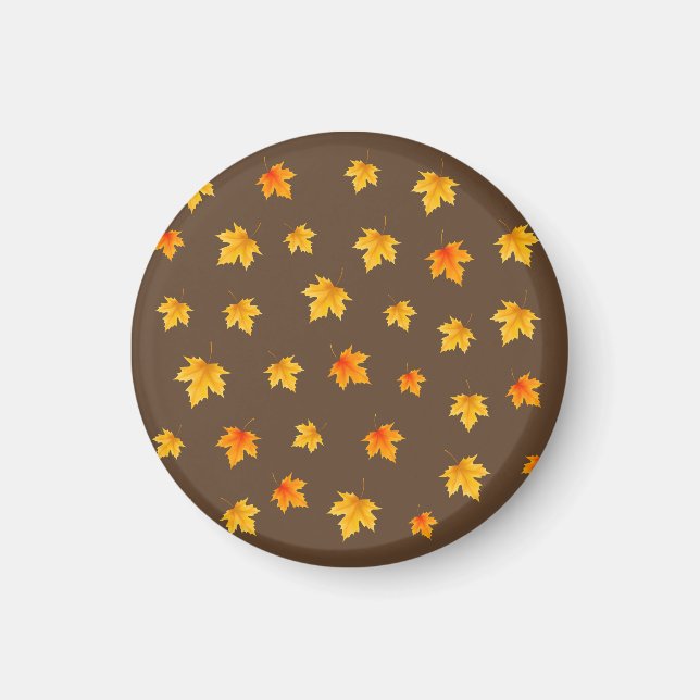 Maple leaves on Brown Background Magnet (Front)