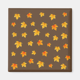 Maple leaves on Brown Background Magnet