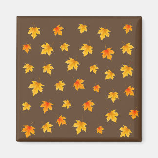 Maple leaves on Brown Background Magnet