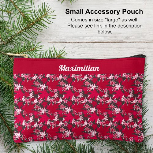 Maple Leaves on Charcoal _ SMALL Accessory Pouch