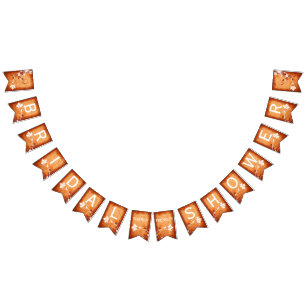 Maple leaves orange autumn wedding bridal shower bunting flags