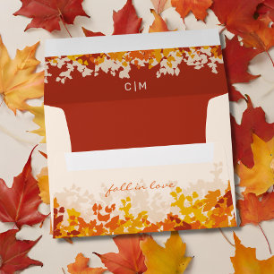 Maple Leaves Orange & Terracotta Autumn Wedding Envelope