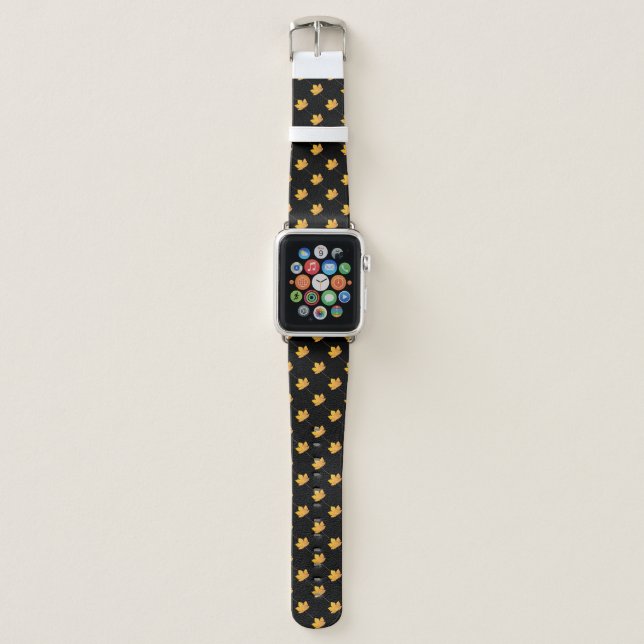 Maple leaves pattern apple watch band (Front)