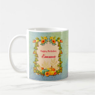 Maple Leaves, Pumpkins, and Vibrant Flowers Coffee Mug