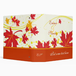 Maple leaves red yellow wedding custom binder