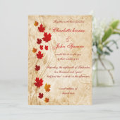 Maple leaves Rustic fall wedding Invitation (Standing Front)