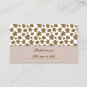 Maple Leaves Thankful Thanksgiving Brunch Dinner Place Card