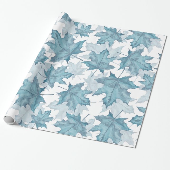 Maple leaves. Watercolor pattern Wrapping Paper (Unrolled)