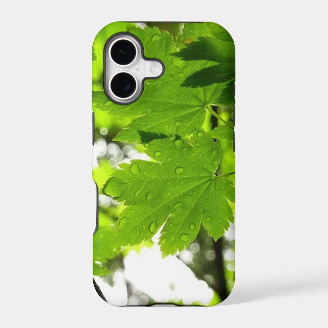 Maple Leaves with Raindrops Iphone Case (Back)