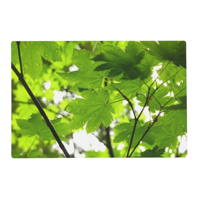 Maple Leaves with Raindrops Placemat (Front)