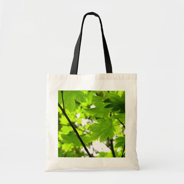 Maple Leaves with Raindrops Tote Bag (Front)