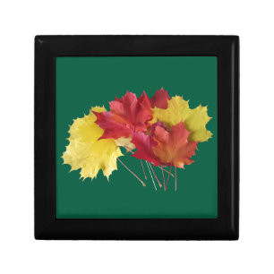 Maple Leaves Wooden Jewelry Keepsake Box