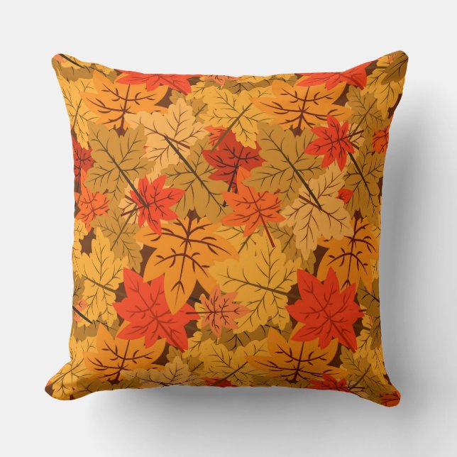 Maple Leves Throw Pillow (Front)