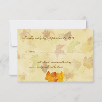 Maple Love Wedding Invitation Reply Cards by fallcolors at Zazzle