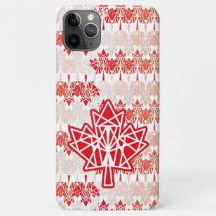 MAPLE MADE WITH TRIANGLES CANADA FLAG BY MASANSER iPhone 11 PRO MAX CASE