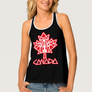 MAPLE MADE WITH TRIANGLES CANADA FLAG BY MASANSER TANK TOP
