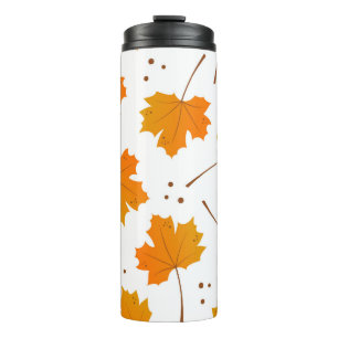 Maple Mirth: Cartoon Autumn Leaves Thermal Tumbler