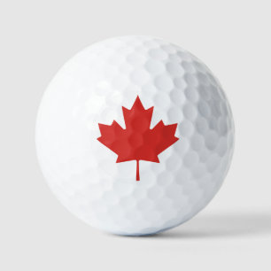 Maple Pride Golf Ball: Bright Red Leaf Design Balls