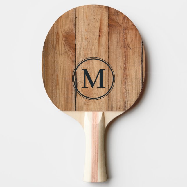 Maple Rough Cut Monogram Ping Pong Paddle (Back)