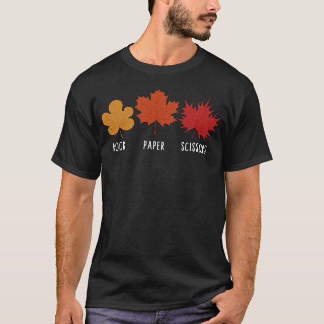 Maple Shirt, Rock Paper Scissors Maple Leaves Tee (Front)