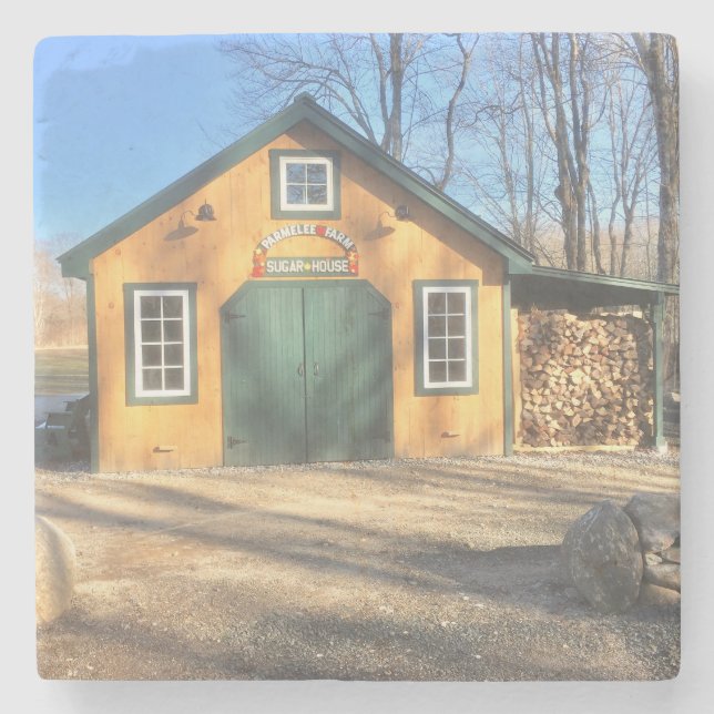 Maple Sugar House At Parmelee Farm Stone Coaster (Front)