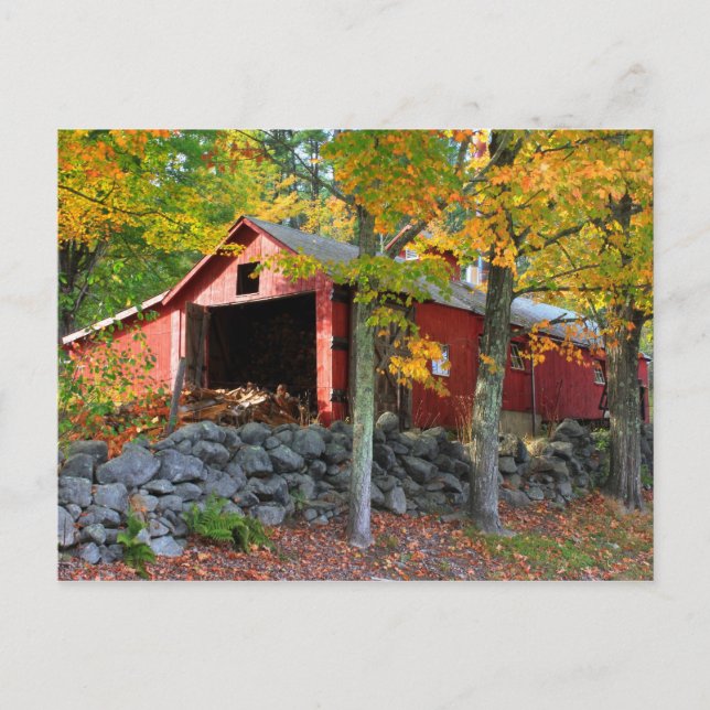 Maple Sugar House in Autumn Postcard (Front)