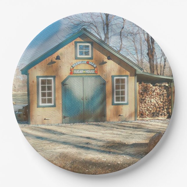 Maple Sugar House Paper Plates (Front)